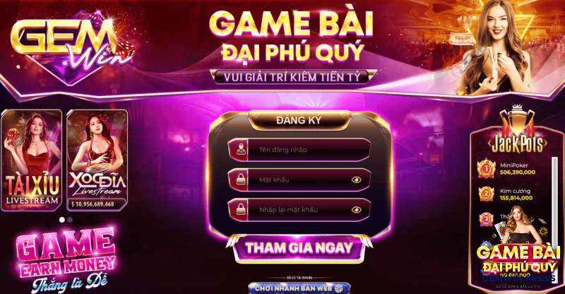 Tổng game về cổng game bài GEMWIN